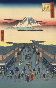Suruga-cho Street in Tokyo by Ando Hiroshige by Ando or Utagawa Hiroshige