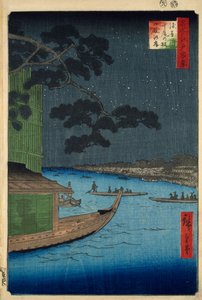 The Pine of Success at the Onmaya Embankment, Asakusa River by Ando or Utagawa Hiroshige