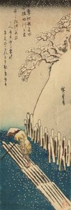 Winter Snow on the Sumida River, from the series Famous places in Edo in the Four Seasons by Ando or Utagawa Hiroshige