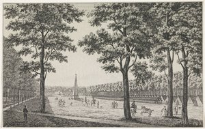View of the French Camp on the Malieveld in The Hague in Honor of the Accession of Louis Napoleon by André