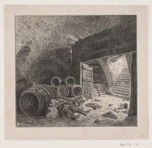 Drunk Man Sleeping in a Wine Cellar
