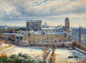 Santa Trinità dei Monti in the Snow by André Giroux