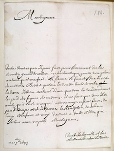 Letter from Le Nôtre to Grand Condé by Andre Le Notre