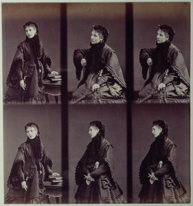 Portrait of Sarah Bernhardt in town costume by Andre Adolphe Eugene Disderi