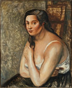 Seated woman in shirt by Andre Derain