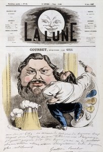Cartoon by Gustave Courbet - Illustration by Andre Gill (1840-1885) in “La Lune” of 09/06/1867
