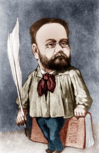 Cartoon of French writer Emile Zola by Andre Gill
