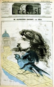 Cartoon on Alphonse Daudet and the French Academy by Andre Gill