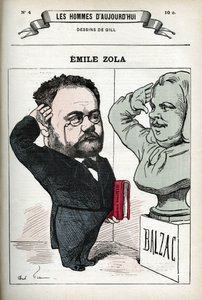 Portrait of Emile Zola (1840-1902), French man of letters. Caricature by Gill, Paris by Andre Gill