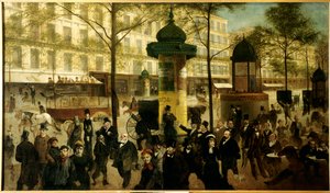 Sketch for a Panorama of Boulevard Montmartre by Andre Gill