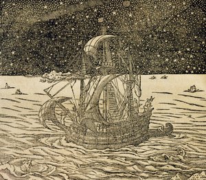 Sailors Following Northern Route, from Universal Cosmology by Andre Thevet