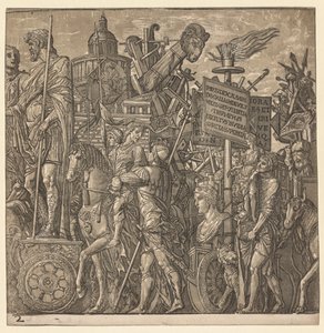 The Triumph of Julius Caesar: Colossal Statues and Siege Equipment by Andrea Andreani