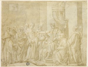 Saints Peter and Paul Disputing with Simon Magus before Nero (recto); Five Scenes from the Story of Moses (verso) by Andrea Boscoli