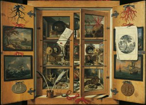 Cabinet of curiosities with various objects, by Andrea Dominico Remps by Andrea Domenico Remps