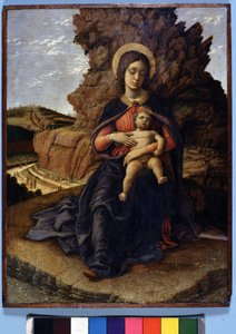 Virgin and Child with Stone Quarries in the Background by Andrea Mantegna