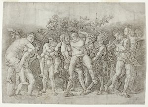 Bacchanal with Silenus by Andrea Mantegna