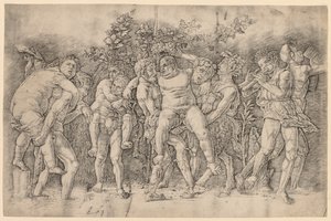 Bacchanal with Silenus by Andrea Mantegna