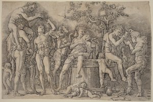 Bacchanal with a Wine Vat by Andrea Mantegna