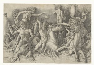 Battle of the Sea Gods, with Envy (Invidia) on the Left by Andrea Mantegna