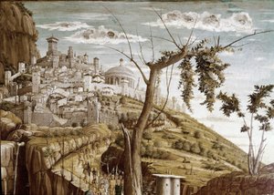 Christ Praying in the Garden of Olive Trees (detail) by Andrea Mantegna