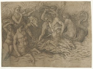 Battle Between Tritons with Nereids on Their Backs