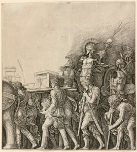 The Triumph of Caesar: Soldiers Carrying Trophies by Andrea Mantegna