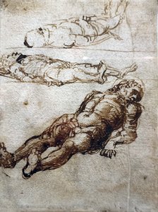 Three Studies for the Dead Christ by Andrea Mantegna