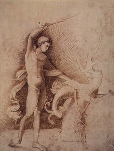Young Man Fighting a Dragon by Andrea Mantegna