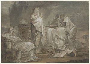 Sacrificial Scene with Vestal Virgins by Andrea Oppiani