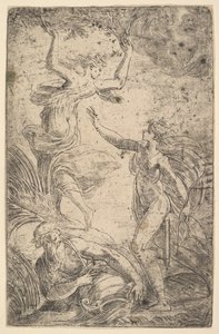Apollo Chasing Daphne by Andrea Schiavone