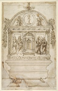 Design for the altar of a chapel, with a tabernacle for the Eucharist by Andrea del (follower of) Verrocchio
