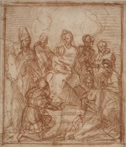 Enthroned Madonna with Child and Eight Saints Composition Study, 1528 by Andrea del Sarto