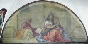 Lunette showing Madonna del Sacco by Andrea del Sarto