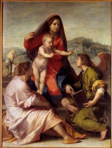 Madonna della Scala. Holy Family with an Angel