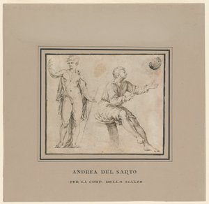 Sketches of a Nude Figure in Classical Pose and a Seated Figure by Andrea del Sarto