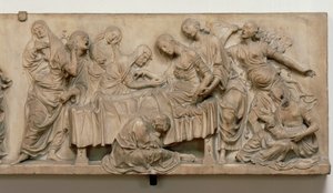 Relief showing the death of Francesca Tornabuoni by Andrea del Verrocchio