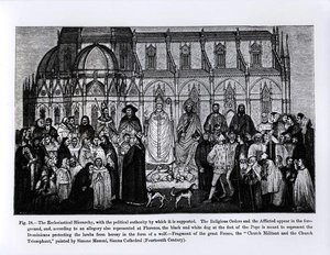 The Ecclesiastical Hierarchy, from Science and Literature in the Middle Ages and Renaissance, written and engraved by Paul Lacroix, 1878 by Andrea di Bonaiuto fl.1342 77 after Andrea di Bonaiuto fl.1342 77 after