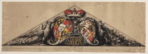 Heraldic Draft Embedded in a Triangular Pediment by Andreas Bodan II