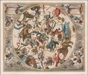 1660 Celestial Map by Andreas Cellarius