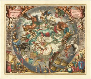 1660 Celestial Map of the Southern Sky by Andreas Cellarius
