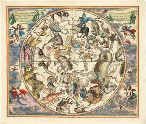 Celestial Map of the Constellations of the Southern Hemisphere (1660) by Andreas Cellarius