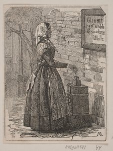 Give Willingly! A Girl by a Poor Box by Andreas Flinch