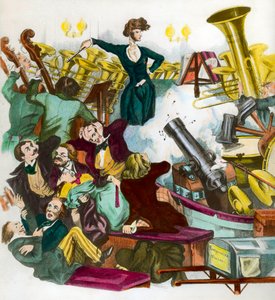 Satire by Hector Berlioz Conducting an Orchestra
