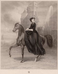 Equestrian Portrait of Elisabeth of Bavaria (1837-1898) by Andreas Johann Fleischmann