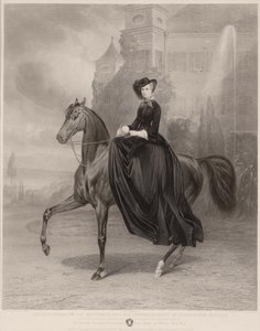 Portrait of Elisabeth of Bavaria on horseback, 1853 by Andreas Johann Fleischmann