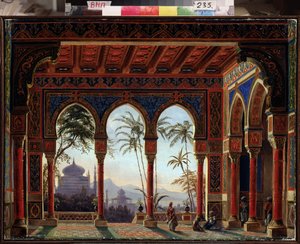 Stage Design for the Opera Ruslan and Lyudmila by M. Glinka