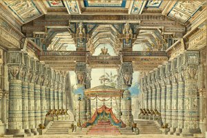 Stage design for the ballet Caesar in Egypt by G. Haendel, 1834 by Andreas Leonhard Roller