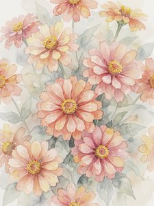 Blush Zinnia Blooms by Andreas Magnusson