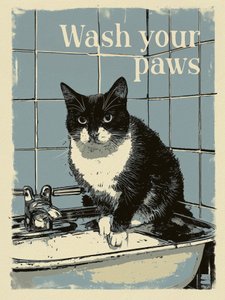 Wash Your Paws Cat