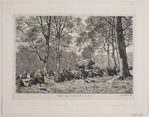 Long Barrow at Gunderslevholm Forest by Andreas Peter Madsen